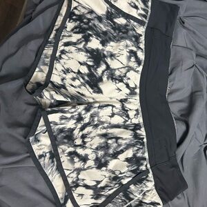 Black and White Marble Lululemon Shorts